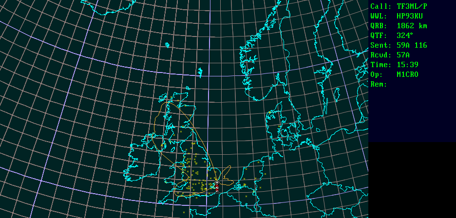 Polar map for 70 MHz