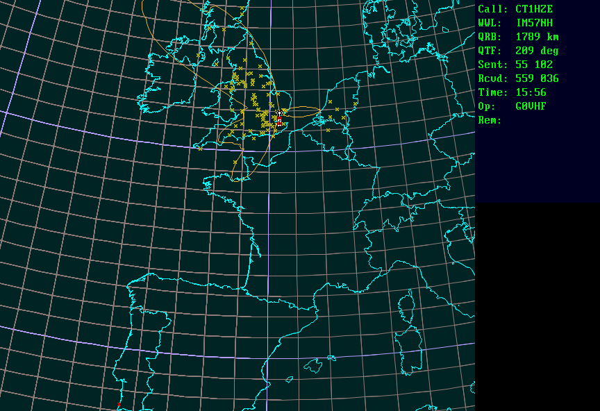 Polar map for 70 MHz