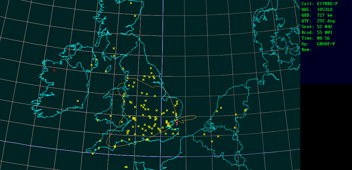 Polar map for 70 MHz